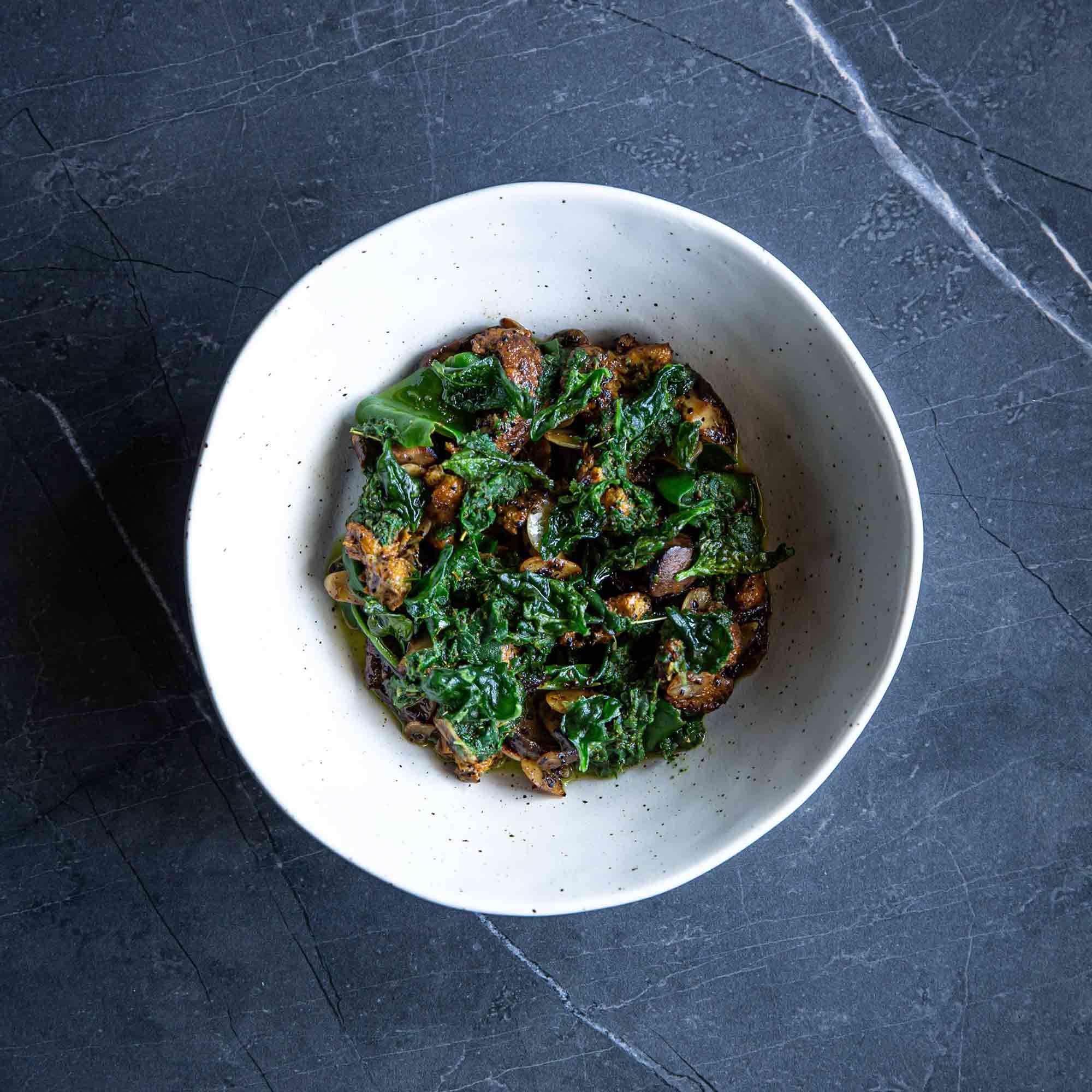 Sauteed Urchin With Mushrooms